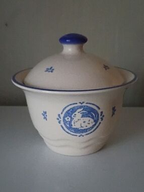 Vintage Charm Pfaltzgraff Maison Blue Sugar Bowl With Lid Cottagecore